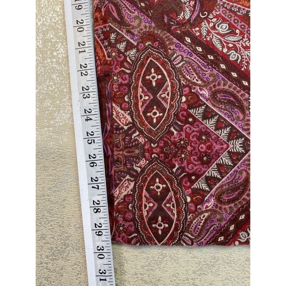 August Silk Logic Women Pants Size 14 Boot cut Red Paisley Print Stretch Boho - Picture 8 of 12